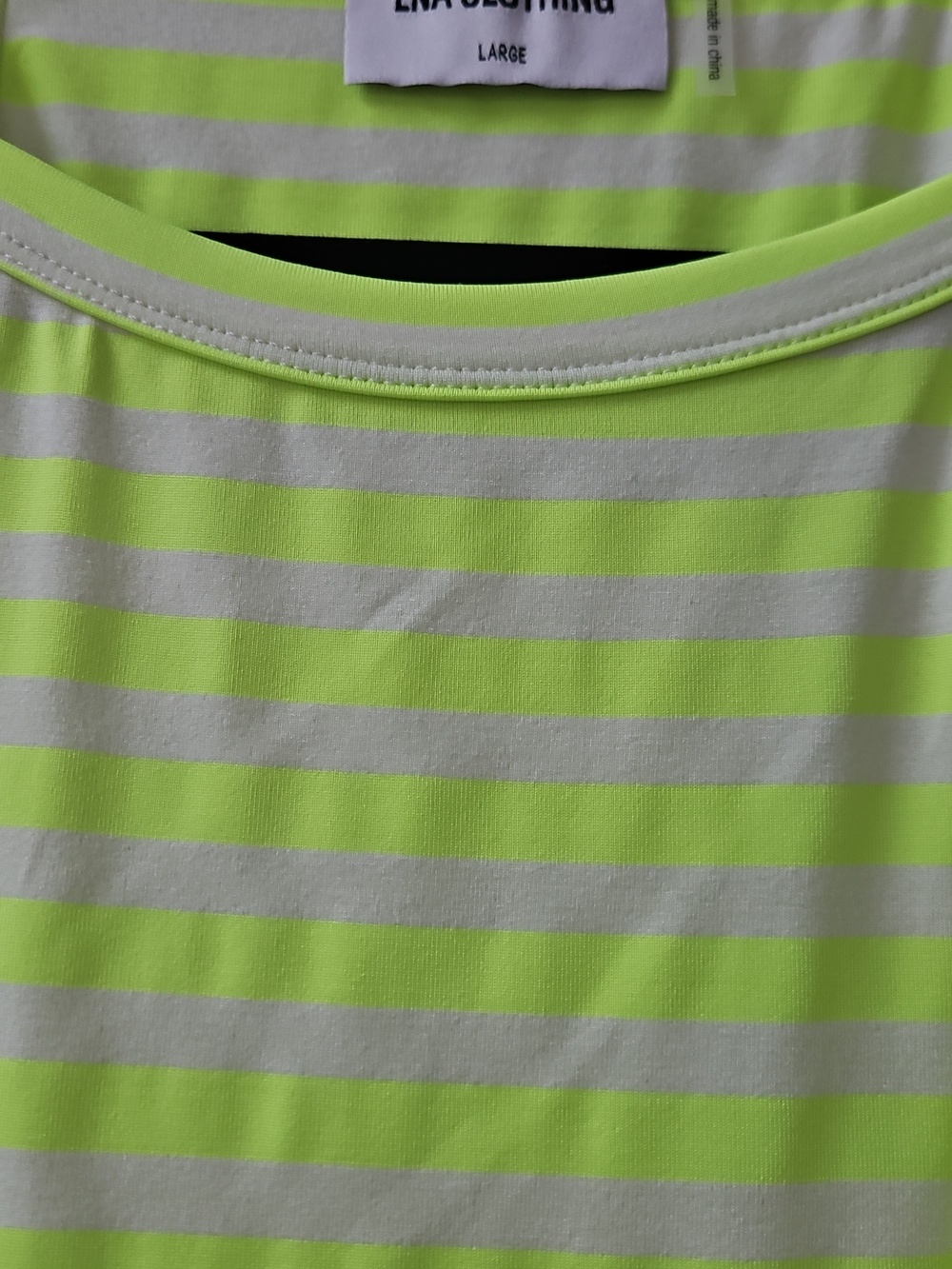 LNA Neon Yellow Stripe Racerback Tank - Picture 2 of 3